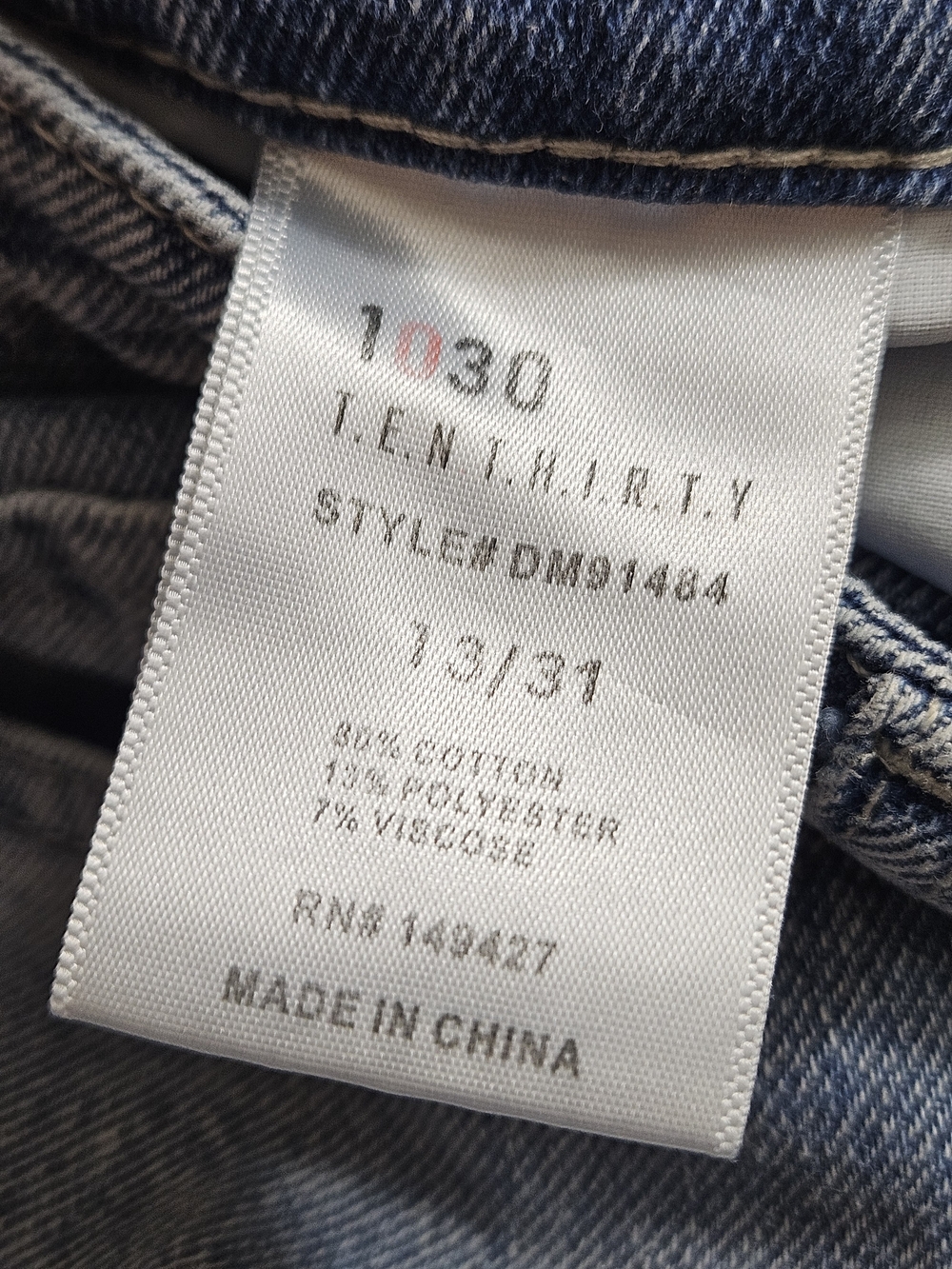 1030 T.E.N.T.H.I.R.T.Y Women's Straight Leg Blue Denim Jeans Pink Bow 13/31 - Picture 5 of 9